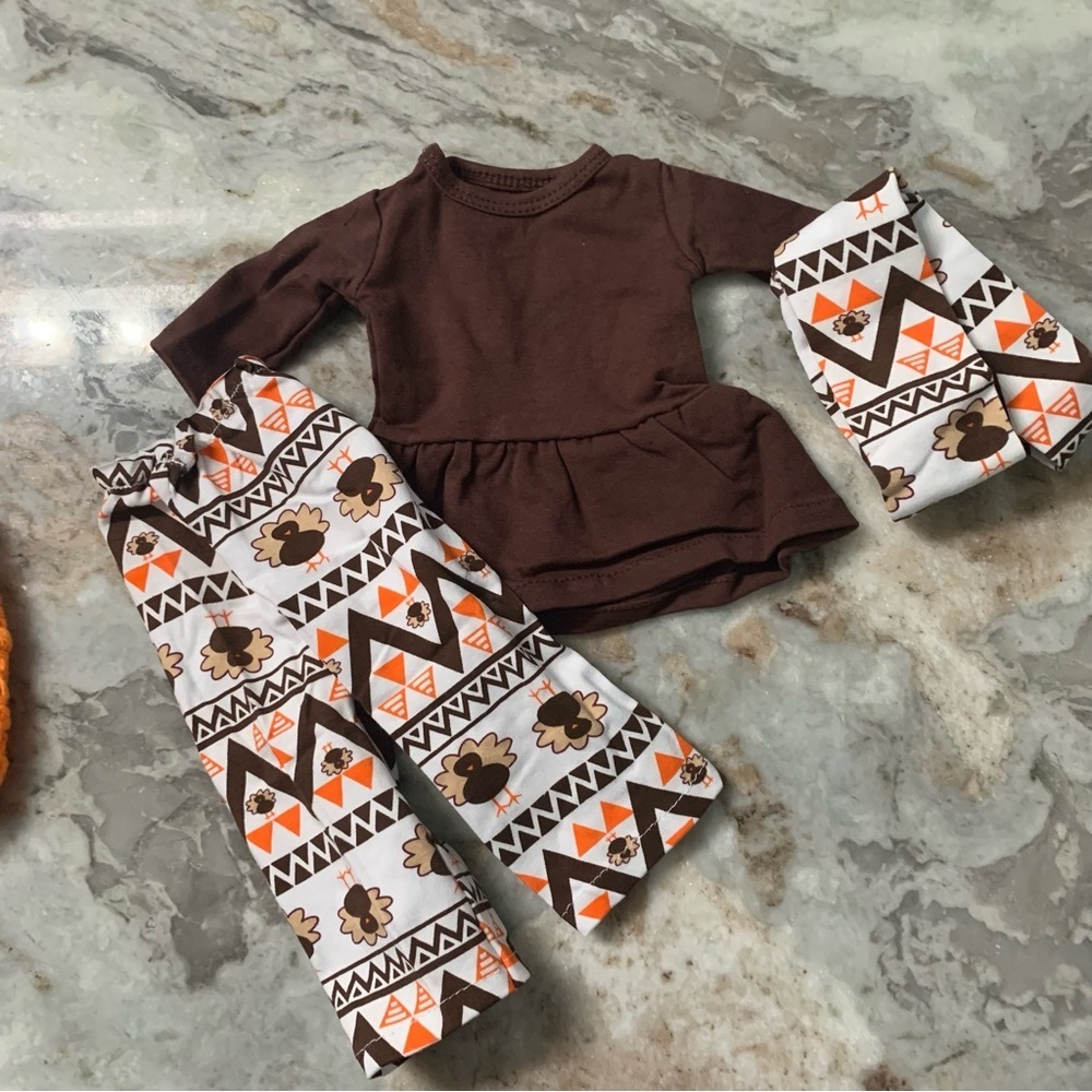 Thanksgiving Aztec 18” American Girl doll size outfit Matching girl set avail